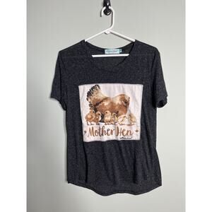 Southern Grace Grey Mother Hen Tee Small